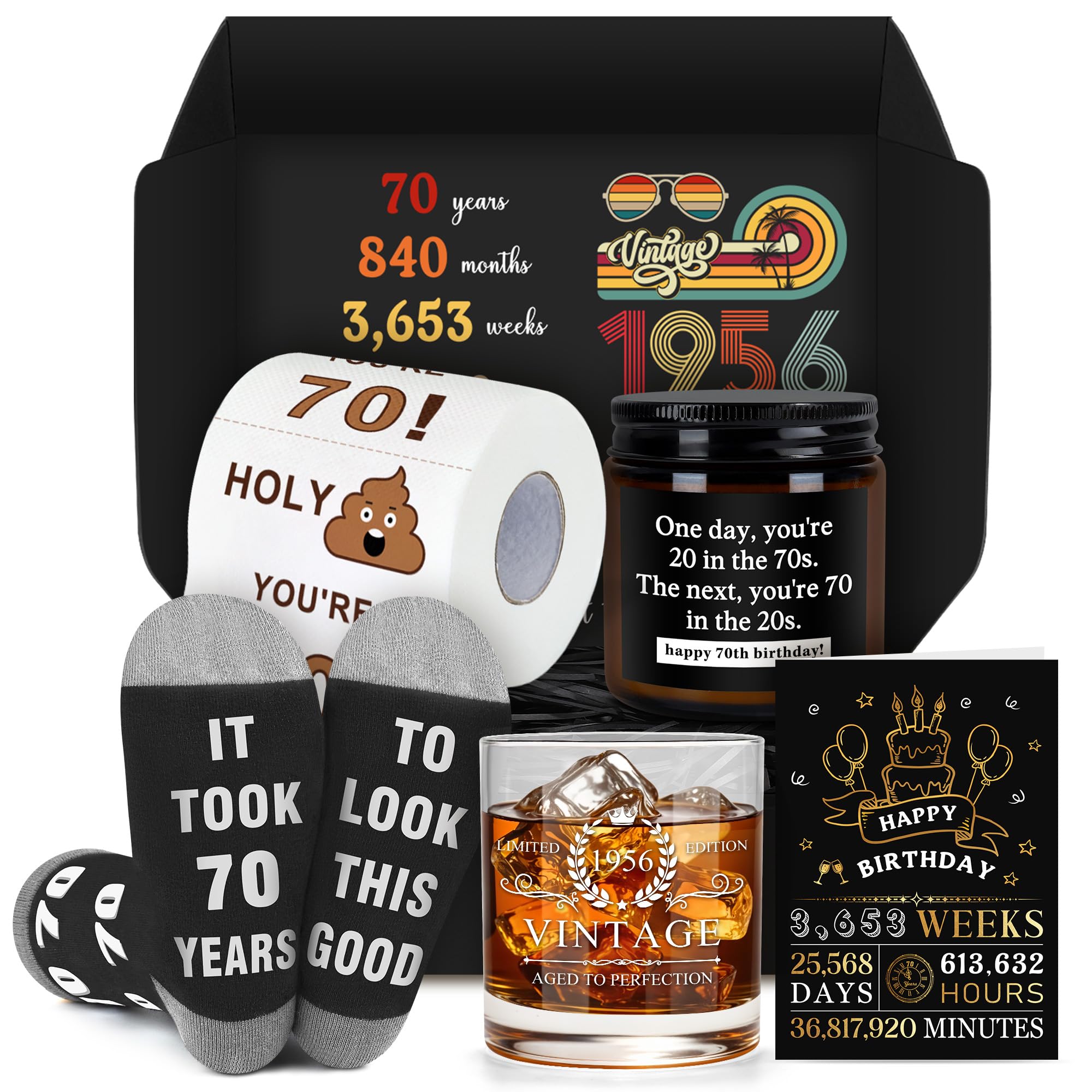 70th Birthday Gifts for Men Meaningful 70 Year Old Birthday Gifts for Men Unique 1956 Gift Ideas for 70 Year Old Man Funny Gift Set for Man Over 70 Fabulous Happy 70th Bday Decorations for Him Dad