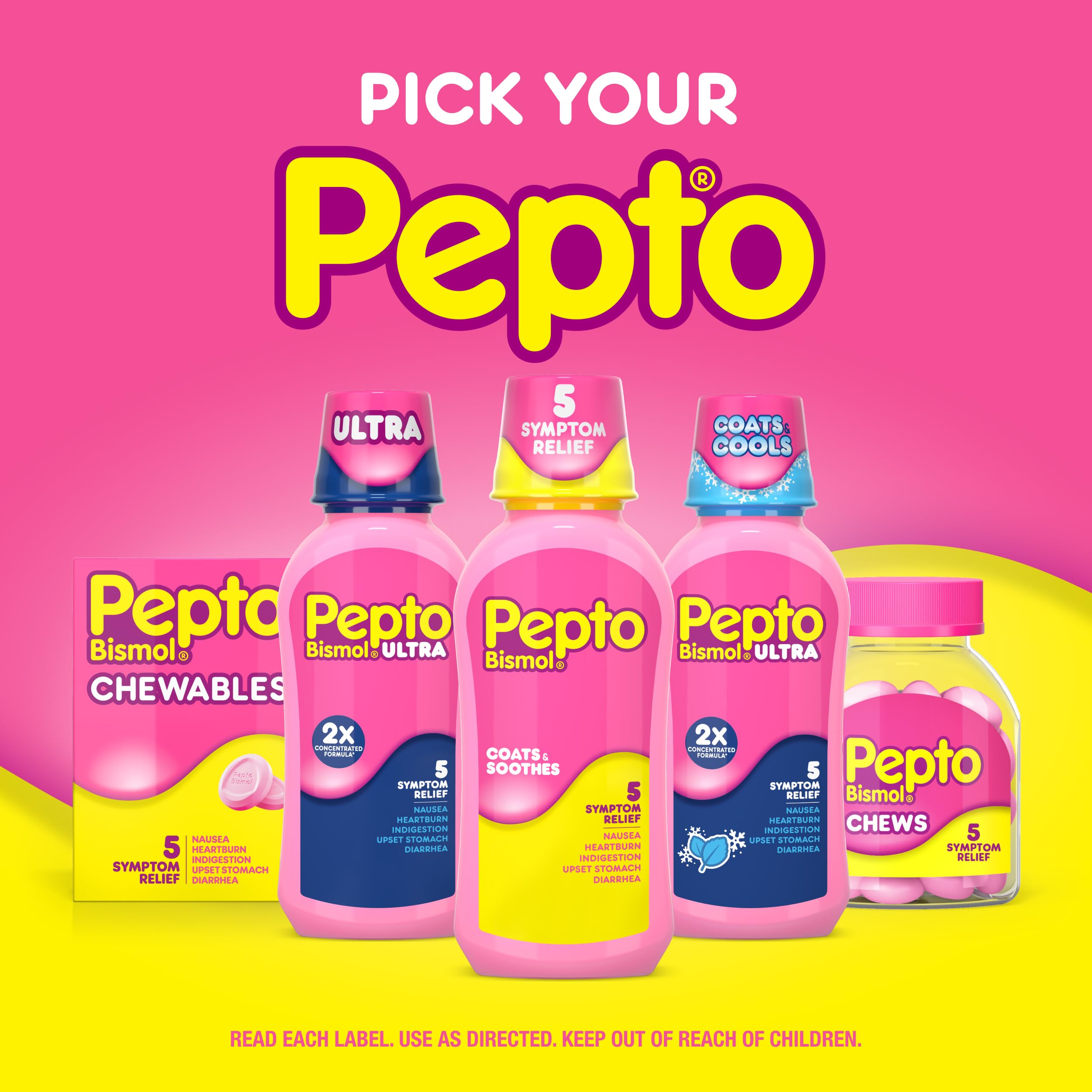 Pepto Bismol Liquid, Upset Stomach Relief, Nausea Relief, Heartburn Relief, Indigestion Relief, Anti Diarrhea Medication for Adults - 5 Symptom Fast Relief, 2x12 oz (Packaging May Vary) — Amazon image 5