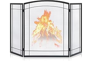 FEED GARDEN Fireplace Screen for Wood Burning Fireplace