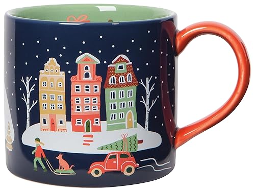 Jubilee Candy Cane Lane - Taza de cerámica en caja, 14 onzas