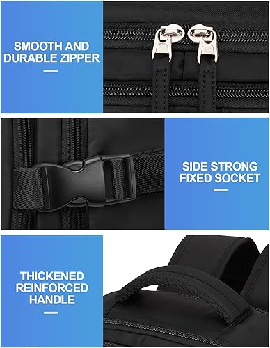 Miniatura 9 de VGCUB - Mochila grande para viaje, trabajo, negocios, mochila para laptop aprobada como equipaje de mano para vuelos, unisex, Negro -, Grande, Large