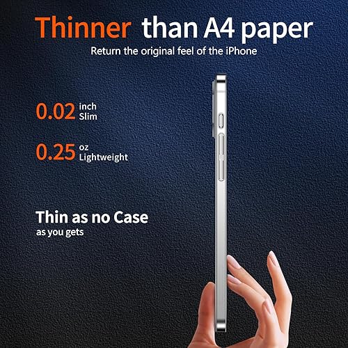 Miniatura 8 de Dataroad - Funda delgada para iPhone 13 Pro Max de 0.008 in, 6.7 pulgadas, con 2 protectores de pantalla de vidrio templado, transparente que se