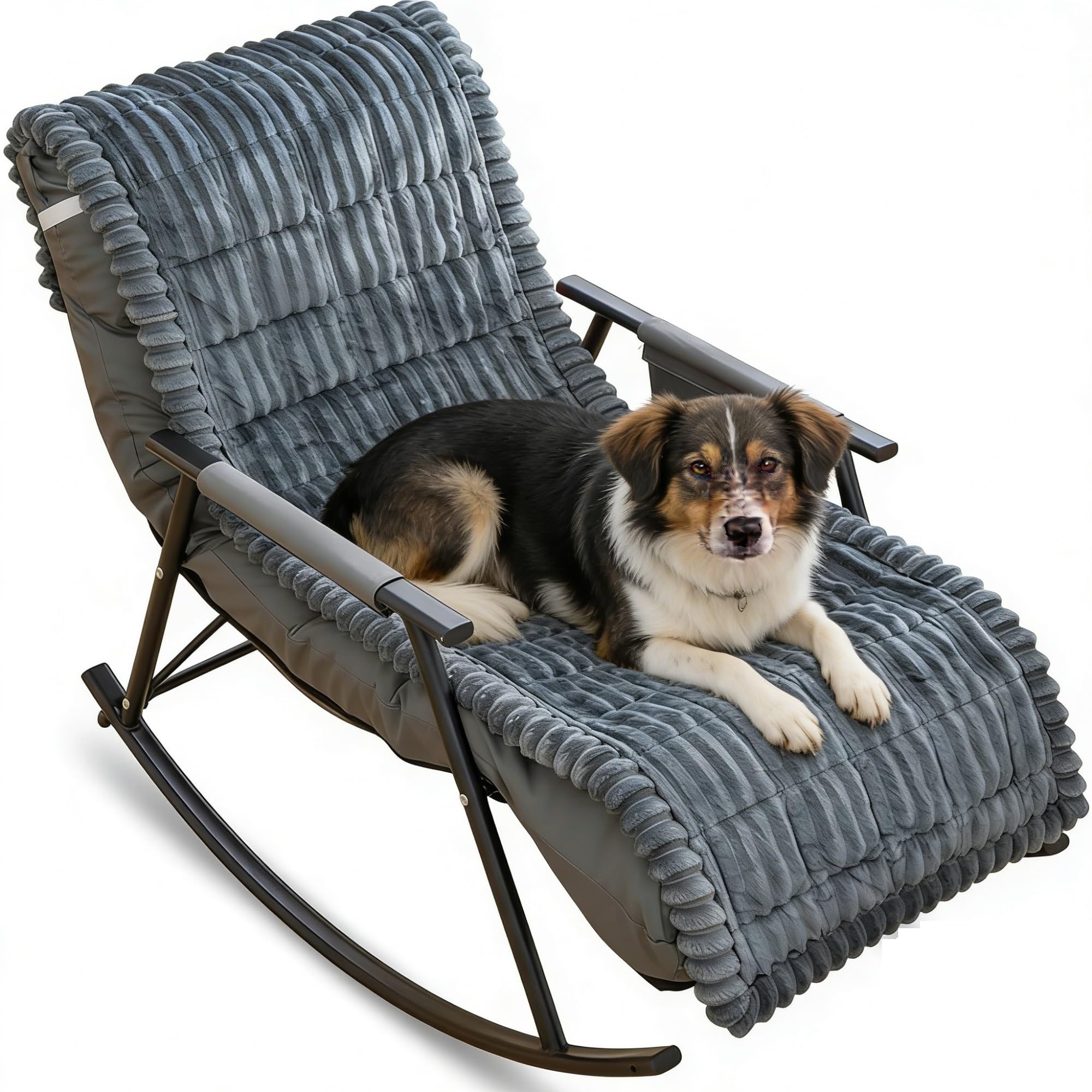Sesselschoner Anti-Rutsch mit elastischen Bändern, weicher Cord Sesselüberwurf, waschbare Sesselauflage für Haustiere, passend für Relaxsessel Liegestühle Sofa(Dark Gray,20x71in)