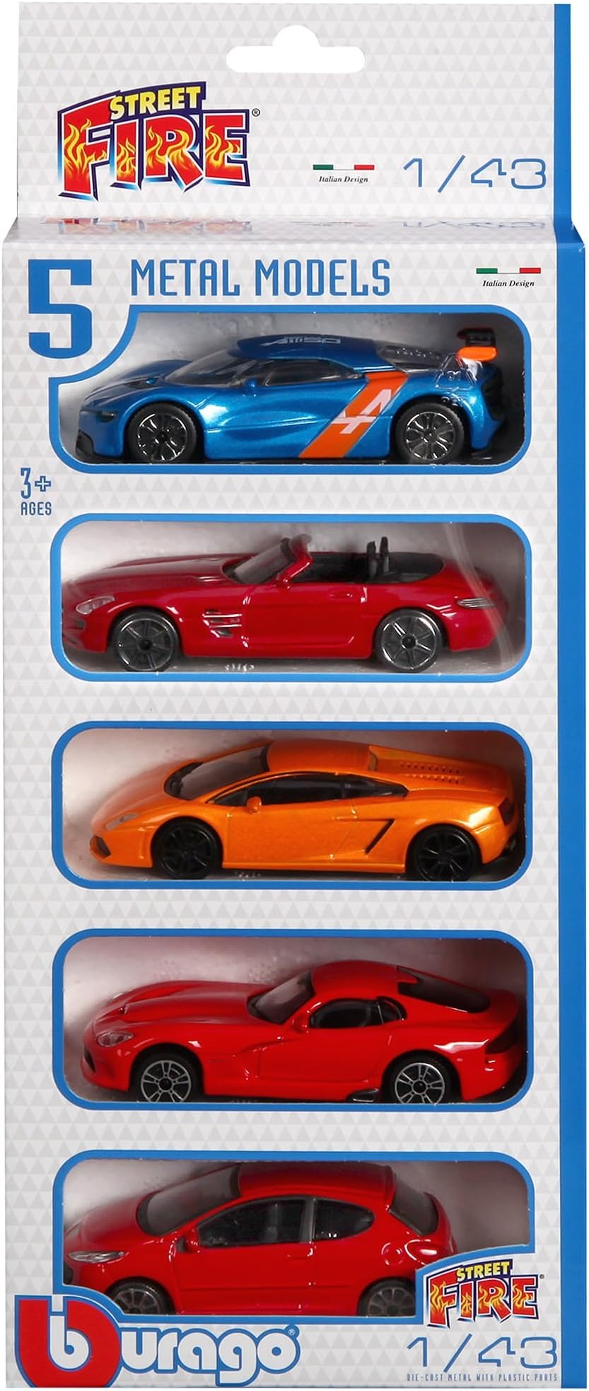 Maisto France Pack of 5 Vehicles 1/43, 30007, Random Colour