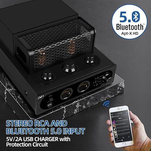 Miniatura 8 de INFI Audio Amplificador híbrido de tubo de clase AB 6N3 amplificador de potencia con Bluetooth Home Audio HiFi receptor estéreo amplificador