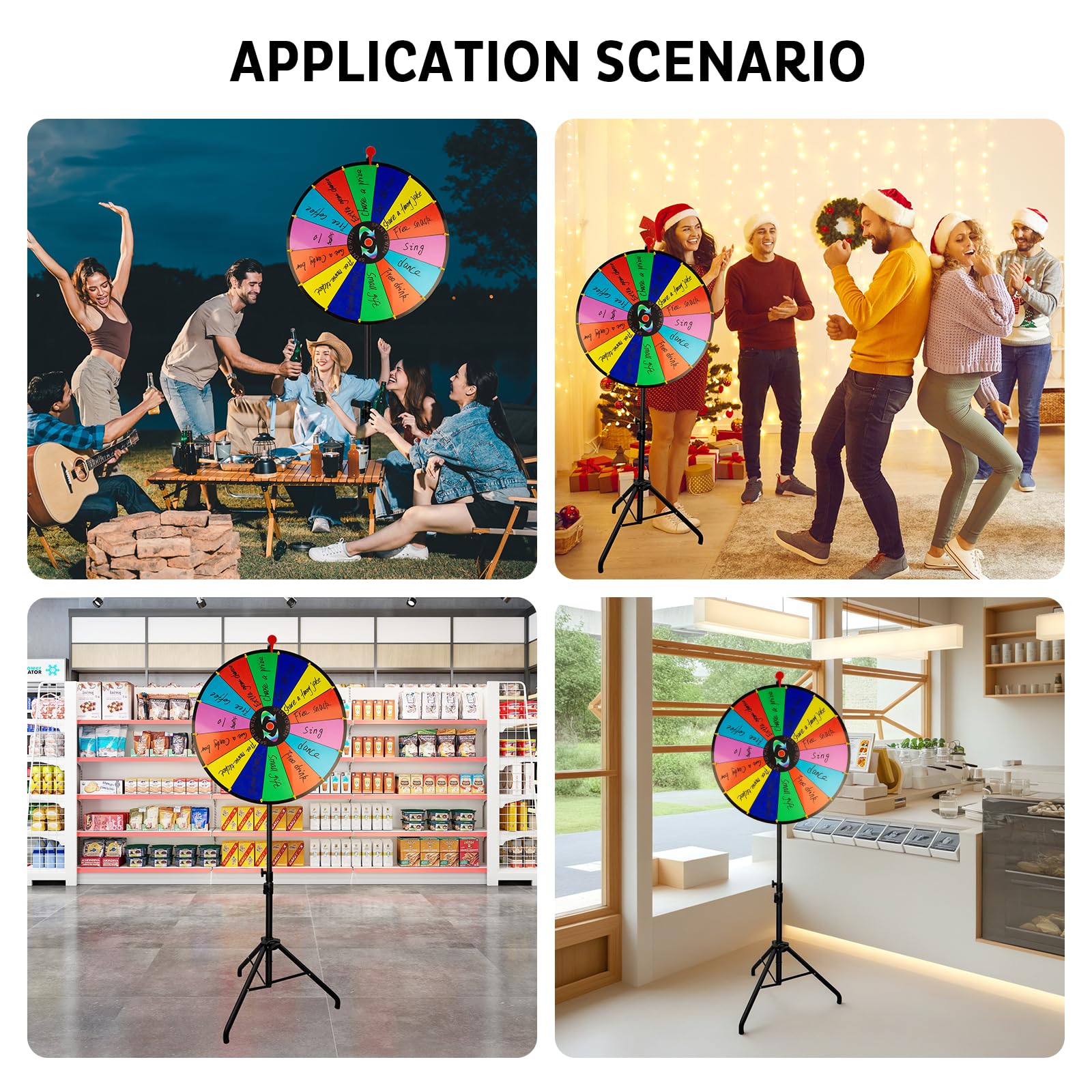 Ruleta de la Suerte, Rueda de Premios de 14 Ranuras con Trípode Plegable, Rueda Giratoria Borrable para Juegos de Ruleta, Fiestas, Carnavales y Ferias Comerciales.