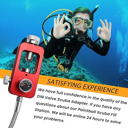 Miniatura 6 de Adaptador de buceo con válvula DIN, estación de llenado subacuática de paintball, Adaptador de buceo de tanque PCP, Inflador de tanque HPA, con una