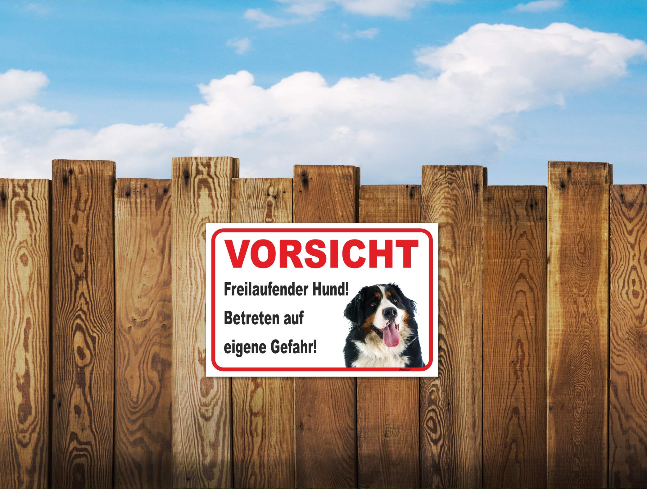 AdriLeo Warnschild 'Vorsicht Berner Sennenhund' – 20x30 Cm, Wetterfest Aus Aluminium