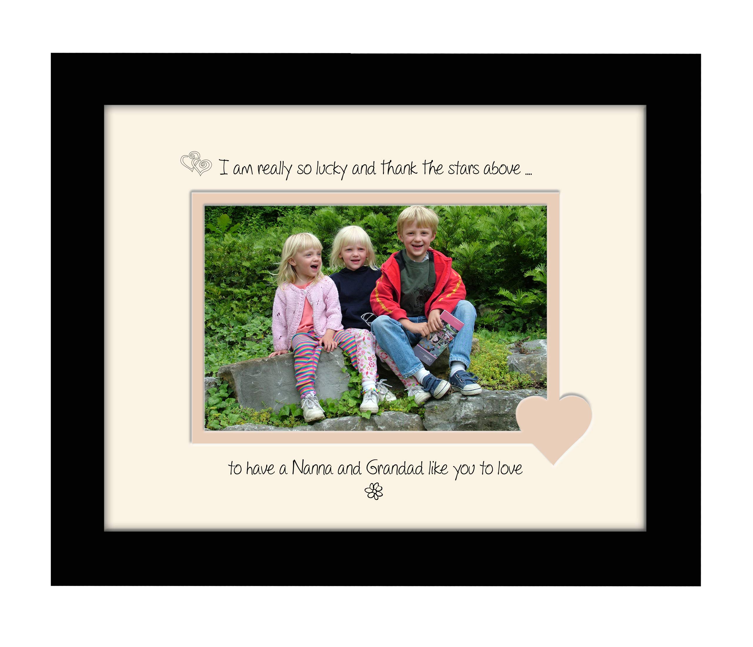 Photos In A Word Black Finish Frame Cream Mount Beige Inside Nanna And Grandad Photo Frame Thank The Stars Above Double Mounted Quality Gift 812F (Black Finish Frame Cream Mount Beige Inside)
