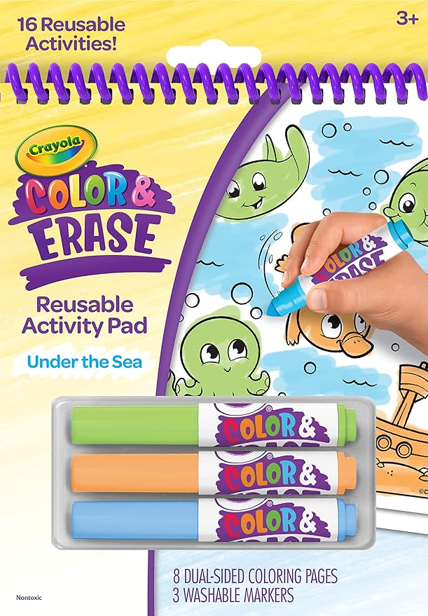 Crayola Color & Erase Reusable Activity Pad, Under The Sea, Mess Free