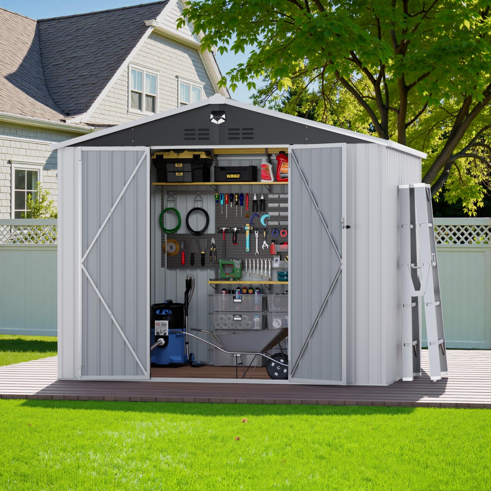 Amazon.com : Benass 10X8 FT Outdoor Storage Shed, Metal Garden