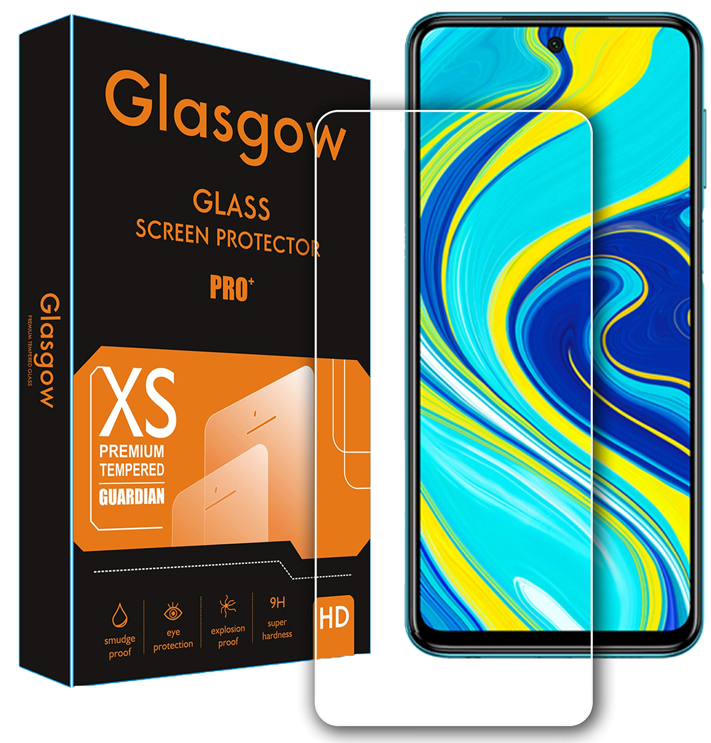 Glasgow |for mi redmi note 9 pro/redmi note 9 pro max | tempered glass screen protector guard | bubble free installation | gorilla edge to edge full screen coverage (B085W62KLW) Amazon Price History, Amazon Price Tracker
