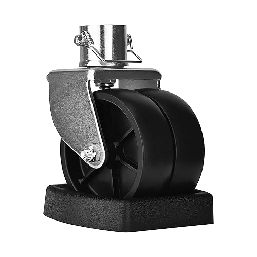 Repuesto de rueda giratoria de doble gato de remolque de 6 pulgadas con calzo de rueda de goma, capacidad de 2000 libras con pasador para enganche