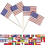 JBCD US American Toothpick Flag Mini Small USA Cupcake Topper Flags, 100pcs