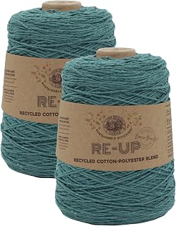 Lion Brand Yarn Re-Up Bonus Bundle Cotton Blend Yarn for Knitting and Cr...