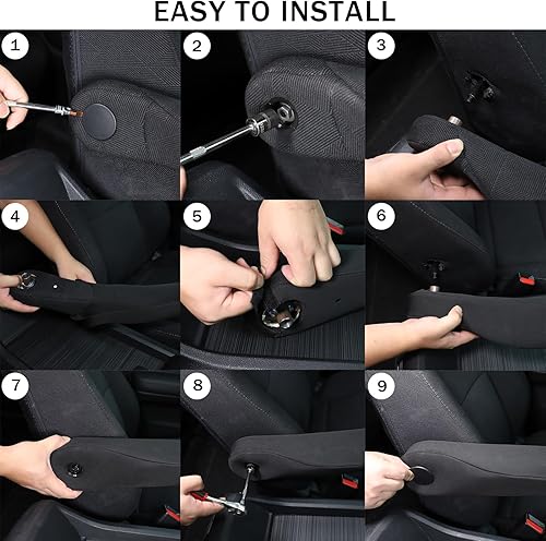 Miniatura 6 de HIRUFAIT Fundas para reposabrazos de asiento de coche para Honda Pilot 2019-2022 Ridgeline 2017-2023 Passport 2019-2023, Protector de reposabrazos