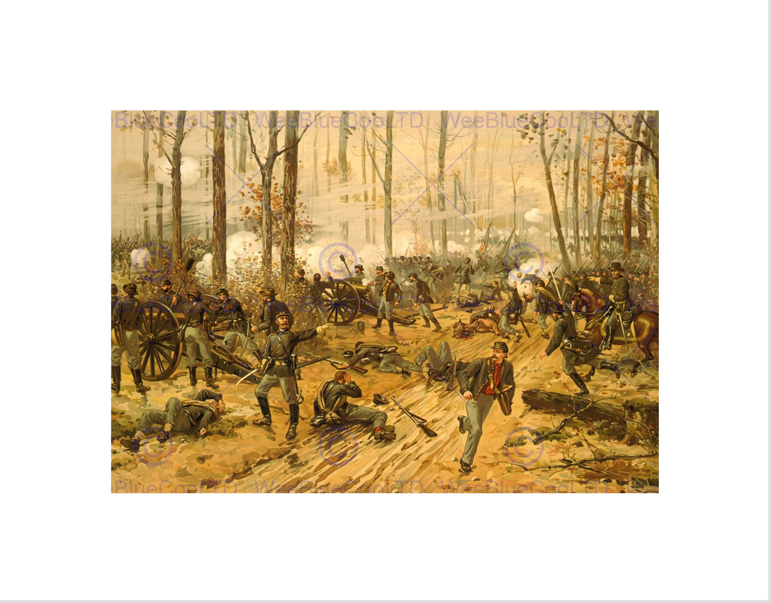 Wee Blue Coo WAR AMERICAN CIVIL BATTLE SHILOH USA NEW BLACK FRAMED ART PRINT B12X11972