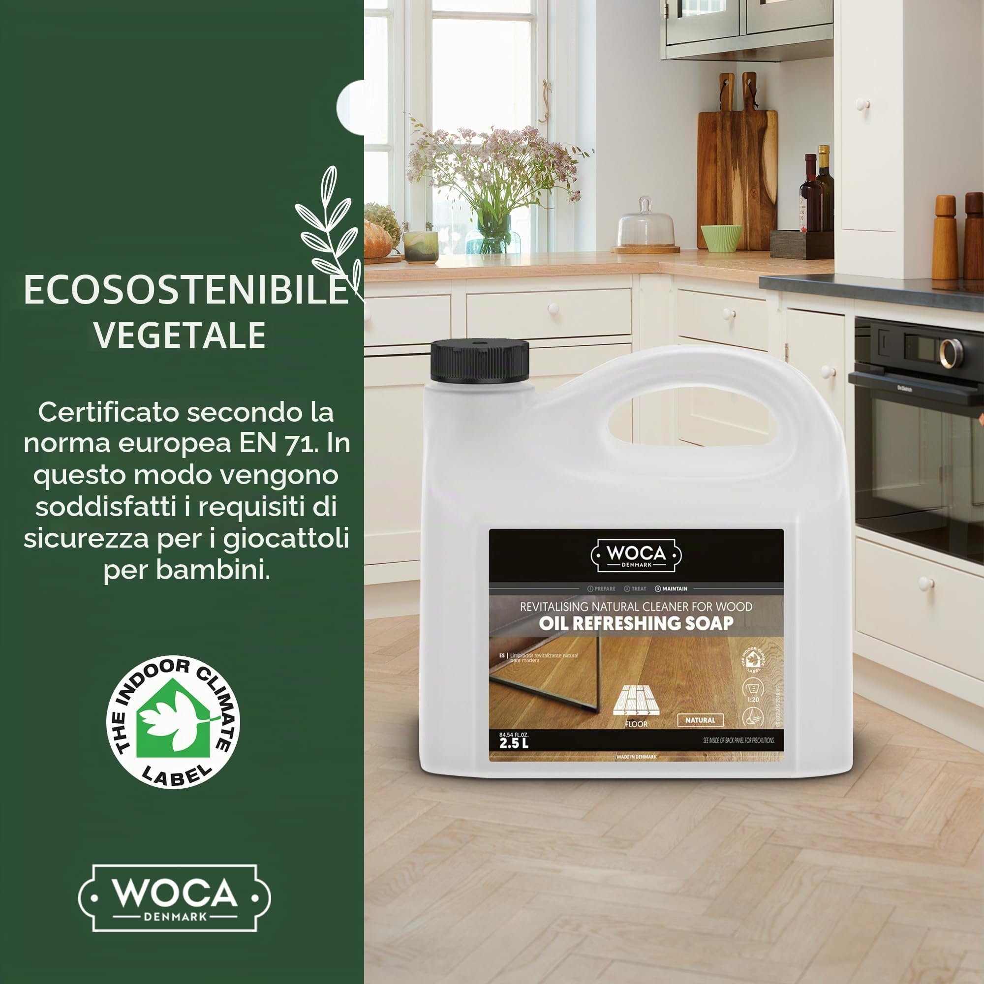 Woca - Olio rinfrescante per pavimenti in parquet e superfici in legno, 2,5 litri, colore: Bianco