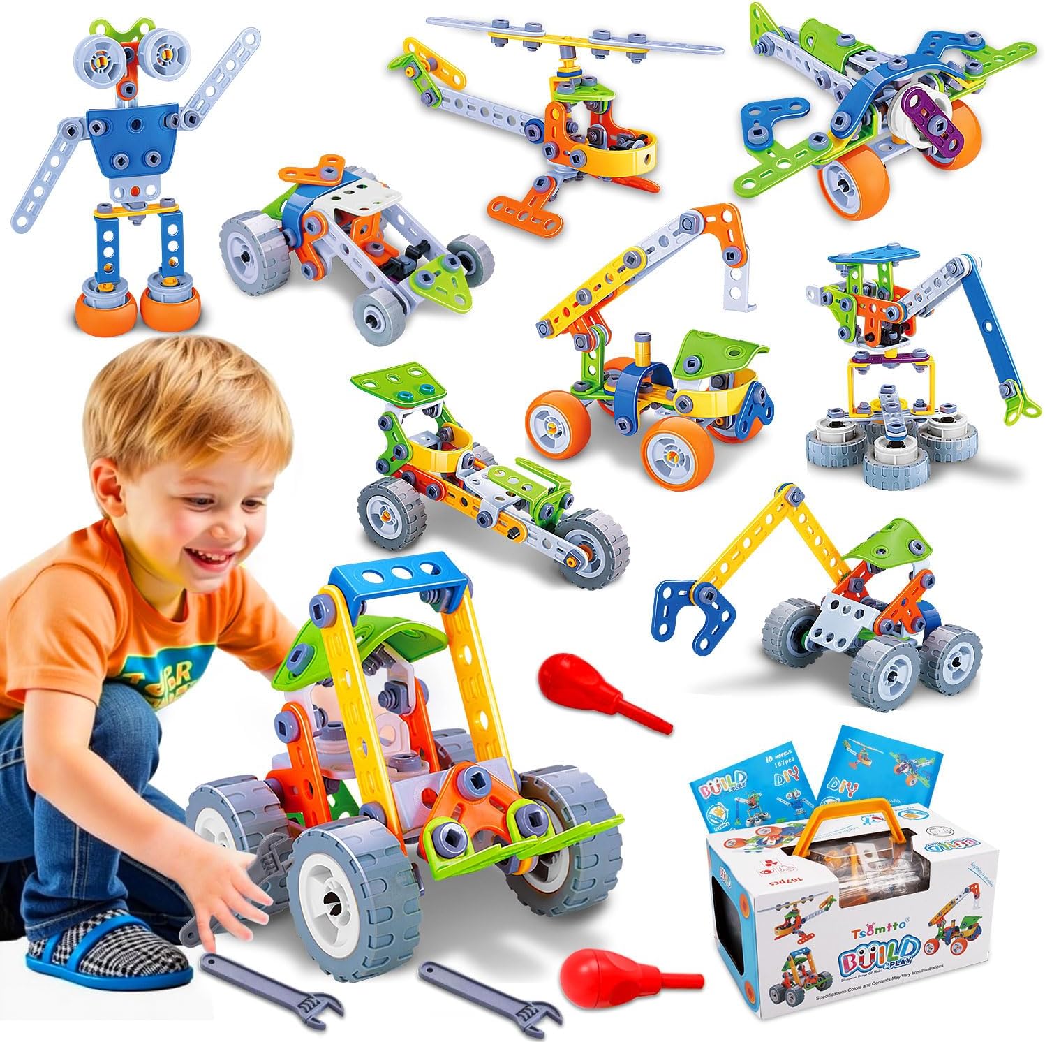 Lypsochaat STEM Toys for 4 5 6 7 8 9 10 Year Old Boys Girls Gifts, Stem Educational Sets Kits Construction Building Toys, Birthday Gifts Presents for 4 5 6 7 8 9 10 Year Old Boys