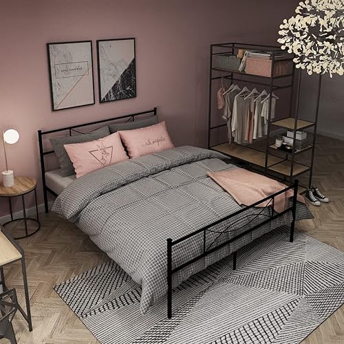 Miniatura 3 de Weehom Base de cama de metal de tamaño matrimonial, base de colchónplataforma de cama de acero resistente, mejor para niños, adultos, estudiantes,