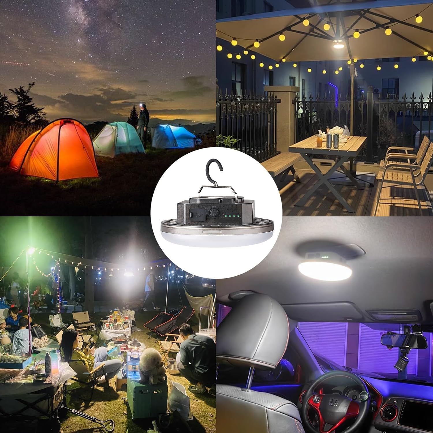 Camping-Lichter, 12.000 mAh, 4000 lm, 3 Farb-Beleuchtungsmodi, helle wiederaufladbare LED-Lampe, 40 W, IPX5 wasserdicht, Magnet, Stromausfall, Notfall-Überlebens-Kits und