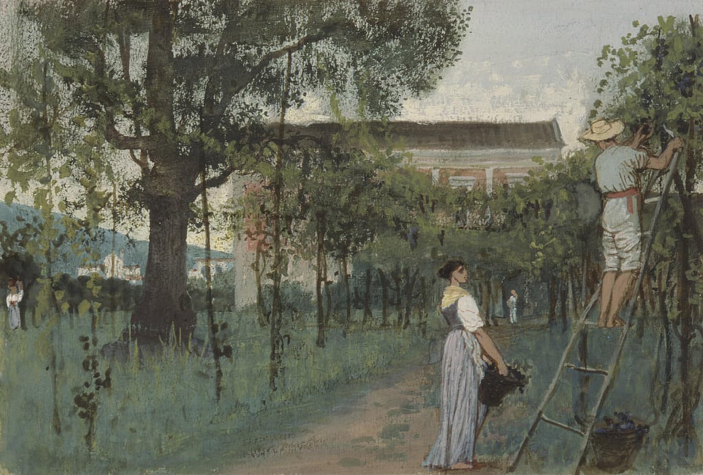 ARTXLXXBN Famous Prints Artwork Pictures Poster Painting Art Grape Picking by Famous Artist Artwork Landscape Pictures for Home Decor 60x90cm