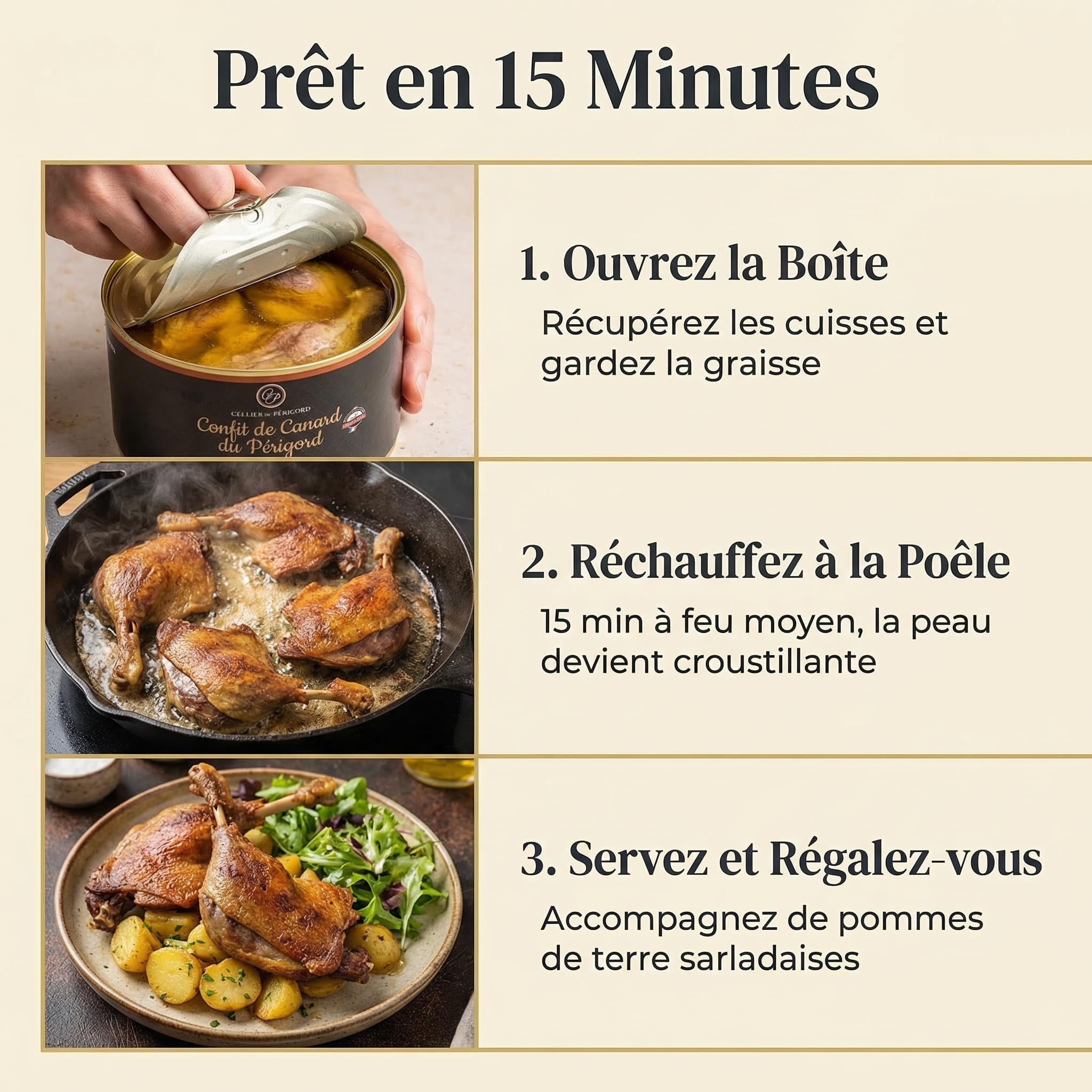 Confit de canard du Périgord 4 cuisses 1350g