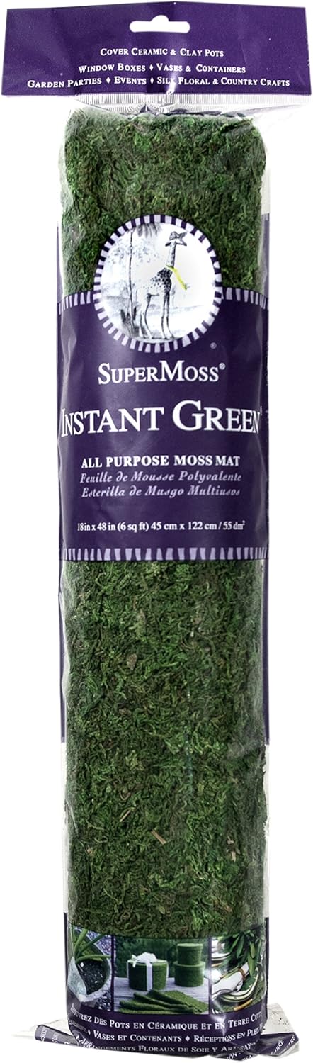 SuperMoss (22428) InstantGreen Moss Mat (Spanish Moss), Grass Green, 18 x 48""