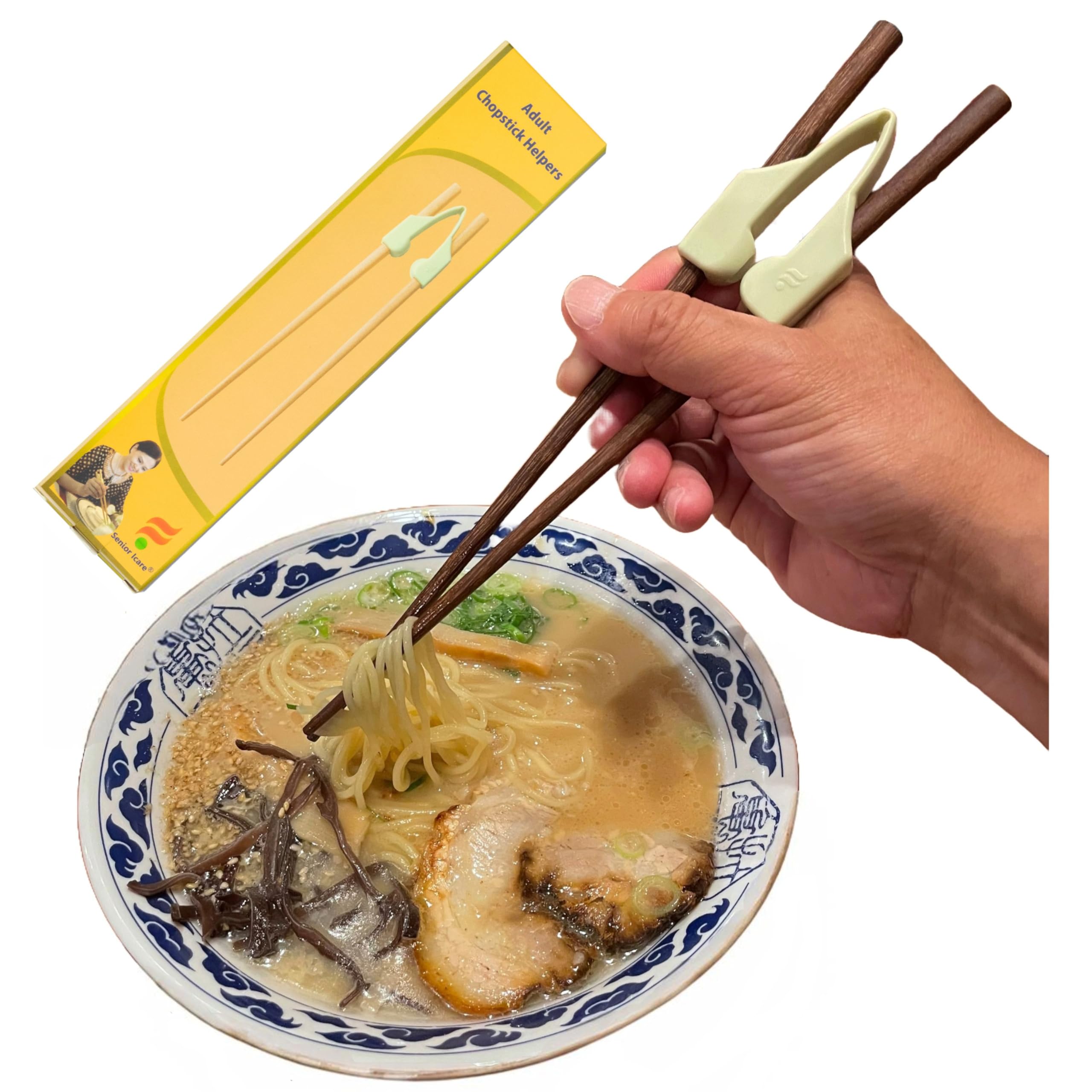 Chopstick Helper for Adults - Reusable Training Chopsticks, Beginner Practice, Easy-to-Use, Right or Left-Handed, Durable & Adjustable by Senior ICare