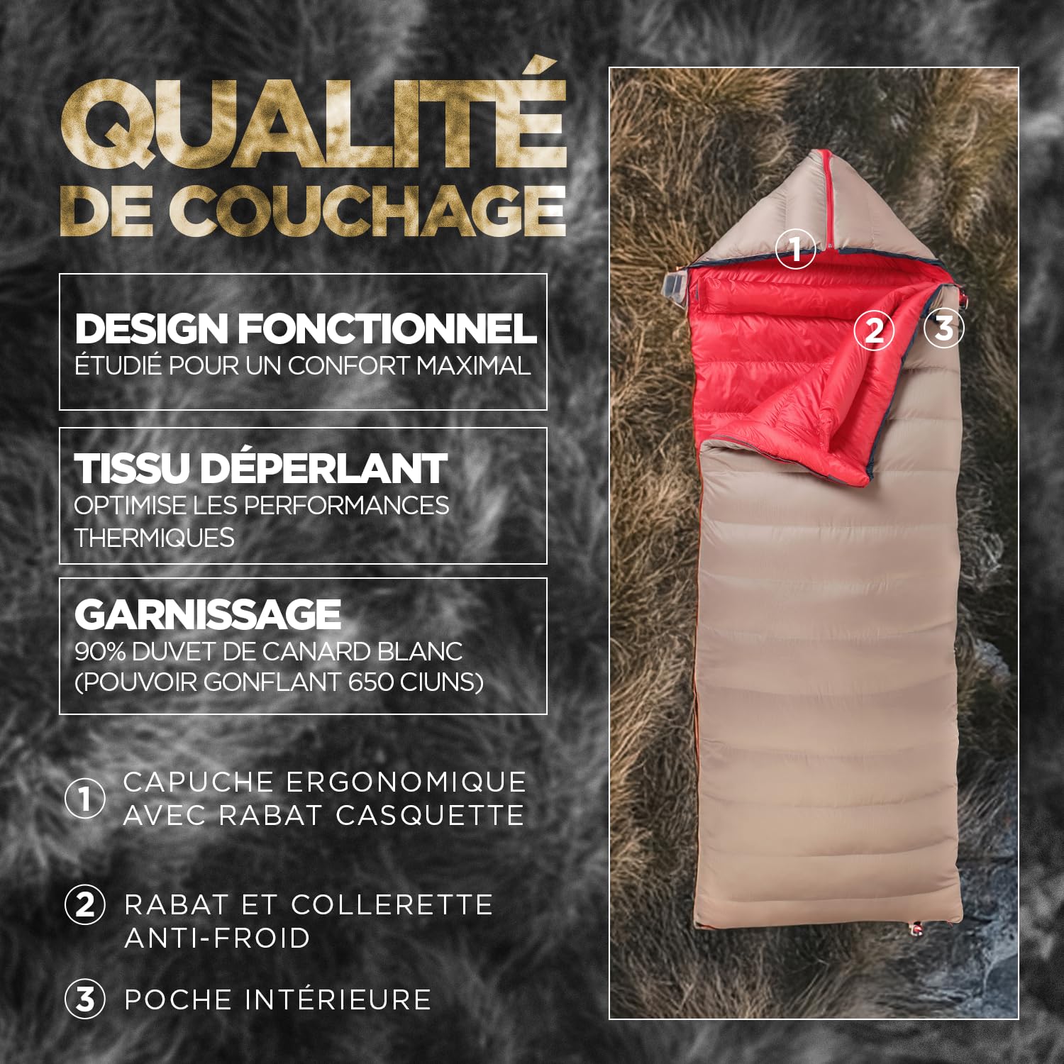 Lestra Outdoor ­­­Cocoon Sac de Couchage Couverture – T° Limit Confort -10°C – Confortable & Technique – Duvet de Canard – Adulte – 190 + 40 x 80 cm – 1,6 kg