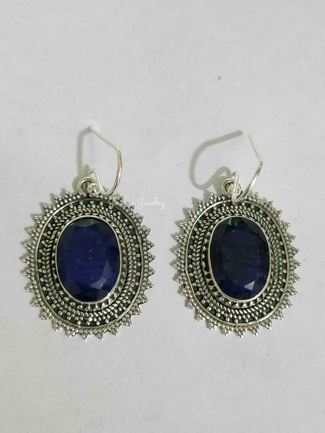 Sapphire earrings, 925 sterling silver, drop-dangle earrings, handmade silver earrings, trending earrings, unique jewelry, jewelry for her, mermaids gifts, gift for her, mother for the bride gift