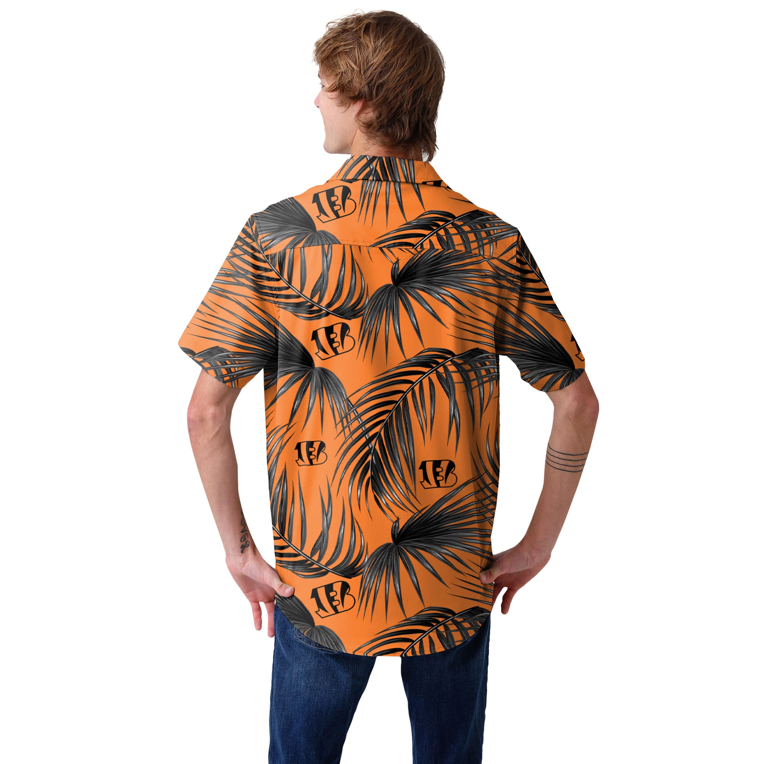 FOCO Cincinnati Bengals NFL - Camisa Hawaiana con Botones para Hombre, Talla XXL