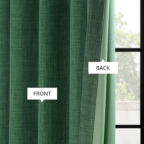 Miniatura 6 de HPD Half Price Drapes - Cortinas de lino sintético texturizado para oscurecer la habitación, dormitorio, sala de estar, 1 panel de 50 pulg de ancho