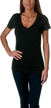 6640 NL 6640 LADIES CVC DEEP V TEE RASPBERRY M