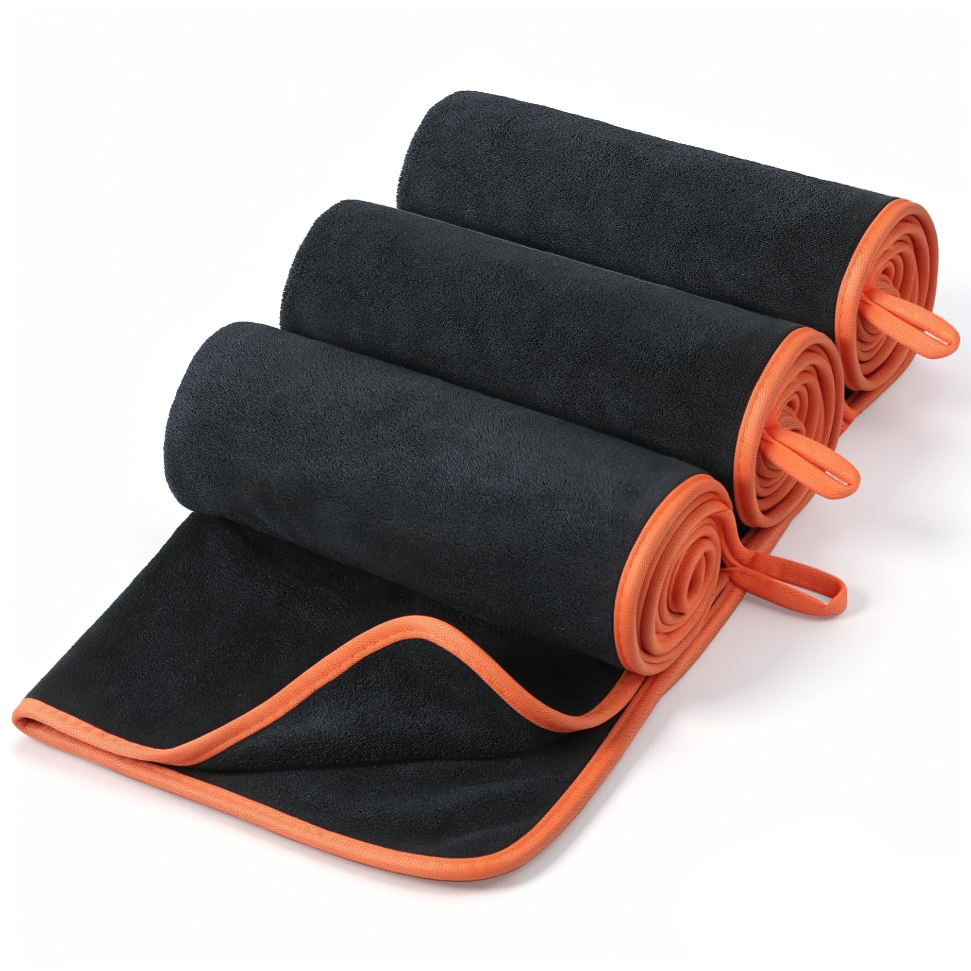 3 Pezzi Asciugamani Palestra, 40×80 cm, Pelle-friendly Asciugamano Microfibra, Telo Palestra Assorbente e Fast-dry per Uomo Donna, Accessori per Sport Nuoto Viaggi Camping Spiaggia Bagno, Grigio Scuro