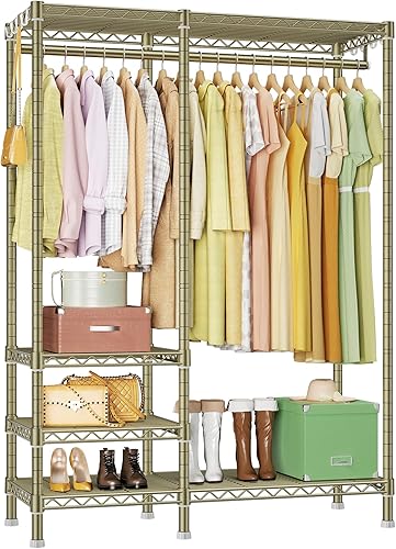 Miniatura 13 de Ulif F4 - Perchero resistente (con barra de suspensión), percheros independientes para colgar ropa, sistema organizador de armario ajustable,