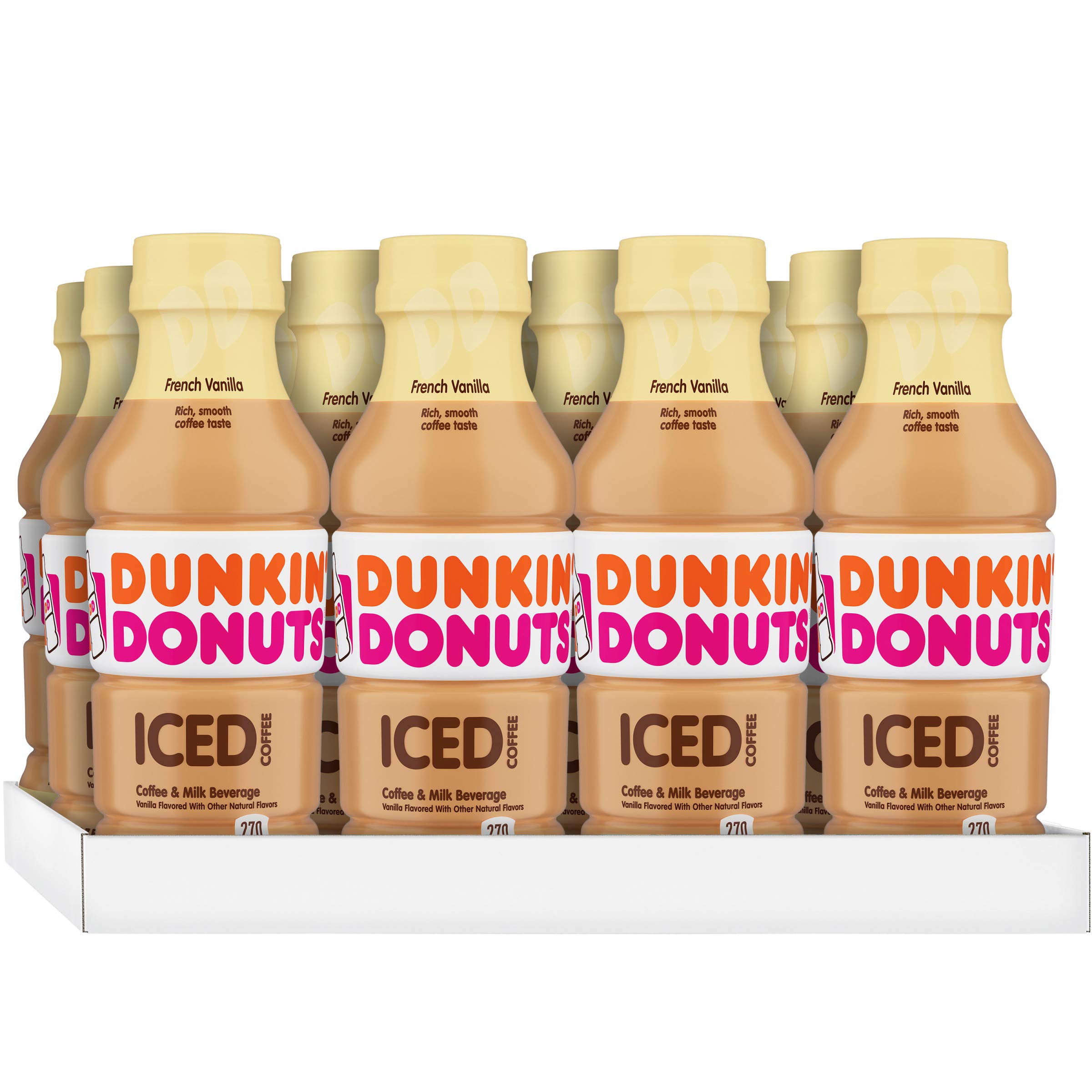 Dunkin' French Vanilla Iced Coffee Bottles, 13.7 fl oz, 12 Pack
