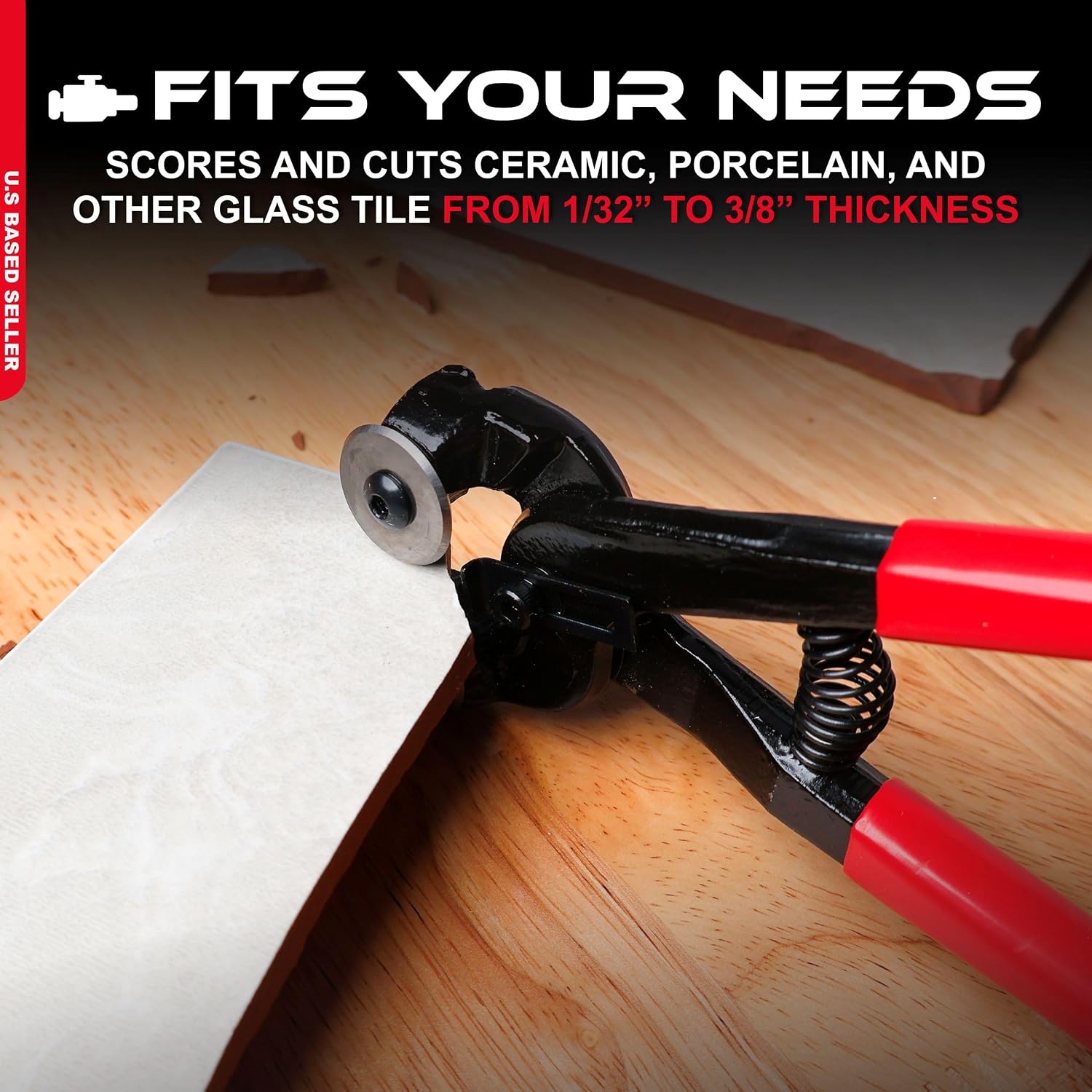 ABN Glass & Ceramic Tile Nippers, Premium Carbide Cutting Wheels and Comfort Grip Handle