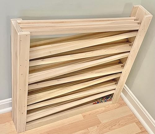 Miniatura 3 de Pista de mármol doble de madera auténtica de lujo. Diseño excesivo, construcción amish. Aproximadamente 25 "x 25", 8 niveles de pistas gemelas: más