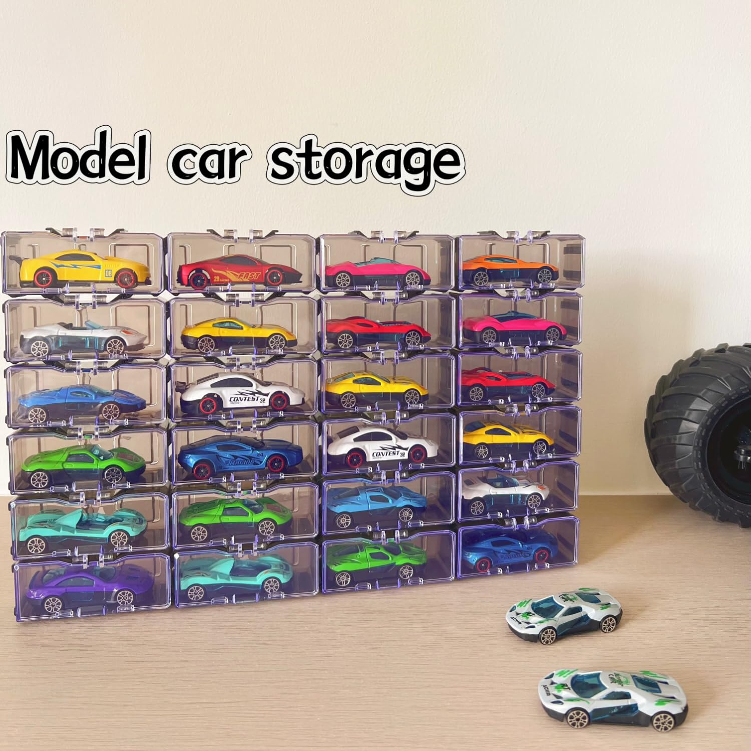 40 Pcs 1/64 Toy Car Display Organizer Storage Case for Hot Wheels Car,for Model and Matchbox Car,Clear Acrylic Dustproof Hot Toy Wheels Display Case