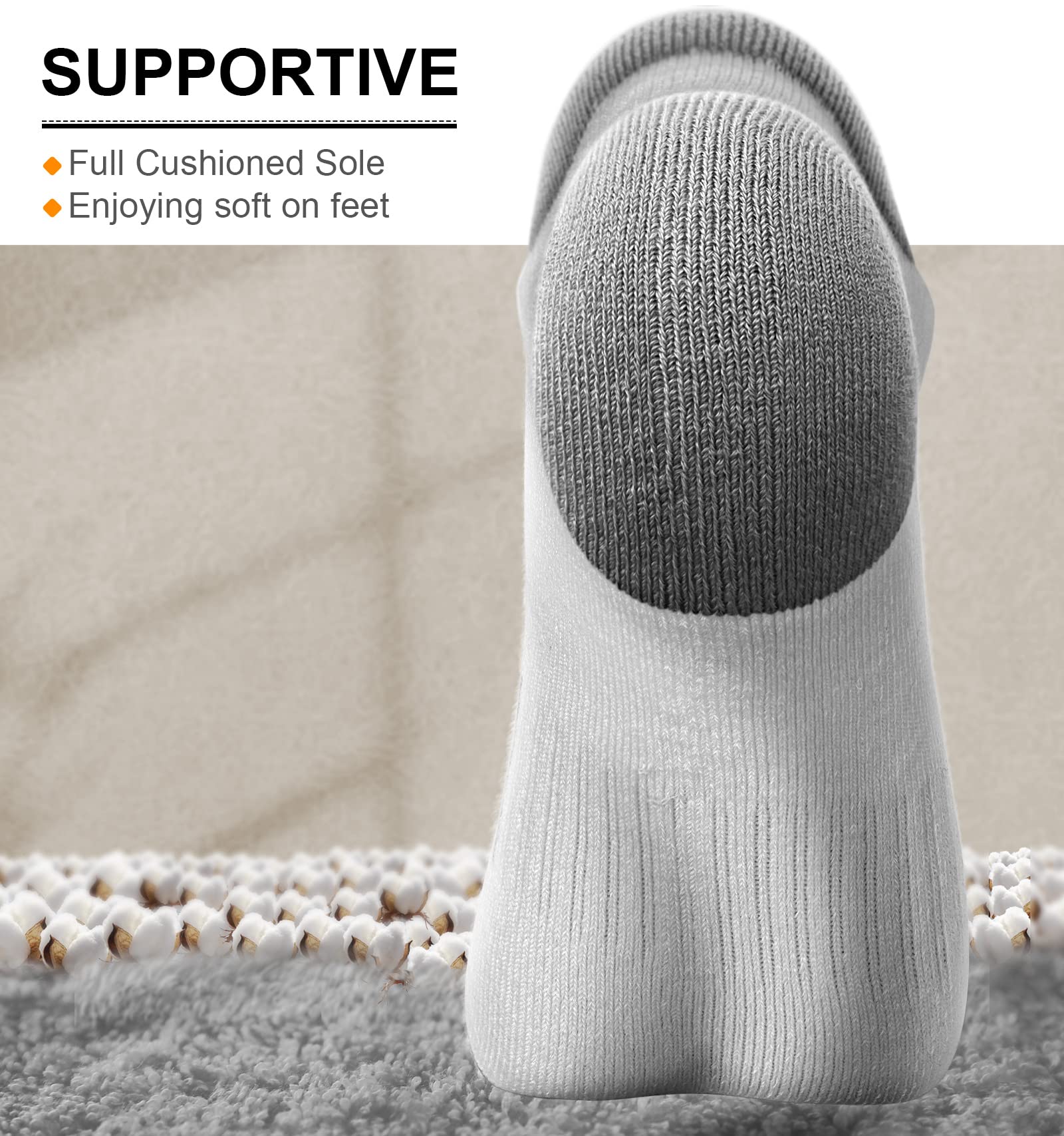 BULLIANT Calzini Sportivi Donna 6 paia, Calze Corsa Cuscino Completo con Linguetta sul Tallone