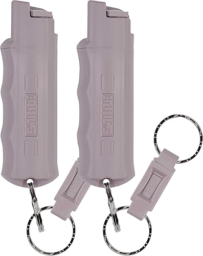 SABRE Pepper Spray, Quick Release Keychain for Easy Carry and Fast Access, Finger Grip for More Accurate and Faster Aim, Maximum Police Strength OC