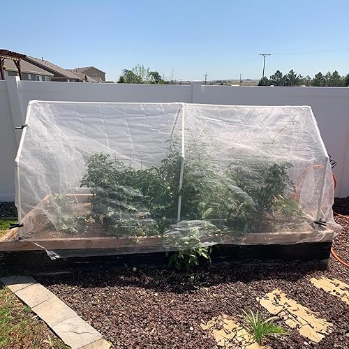 Miniatura 8 de GonLei Red de jardín de 10 x 100 pies de malla de jardín al aire libre mosquitera cubierta de protección para plantas cubierta de hileras de