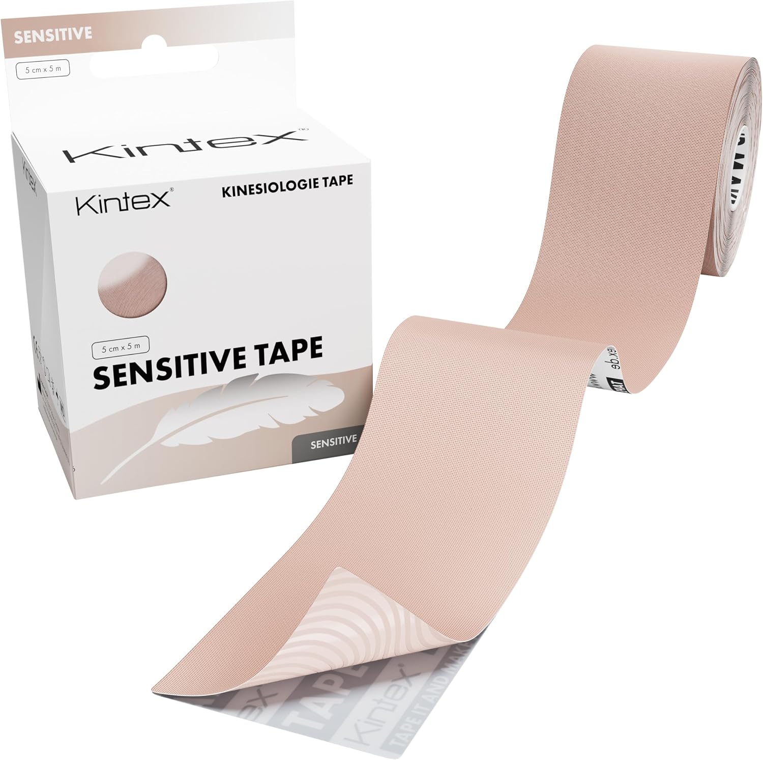 Kintex Kinesiology Tape Sensitive 5 cm x 5 m skin-friendly & waterproof kinesiology tape physio tape for sensitive skin Medical tape beige