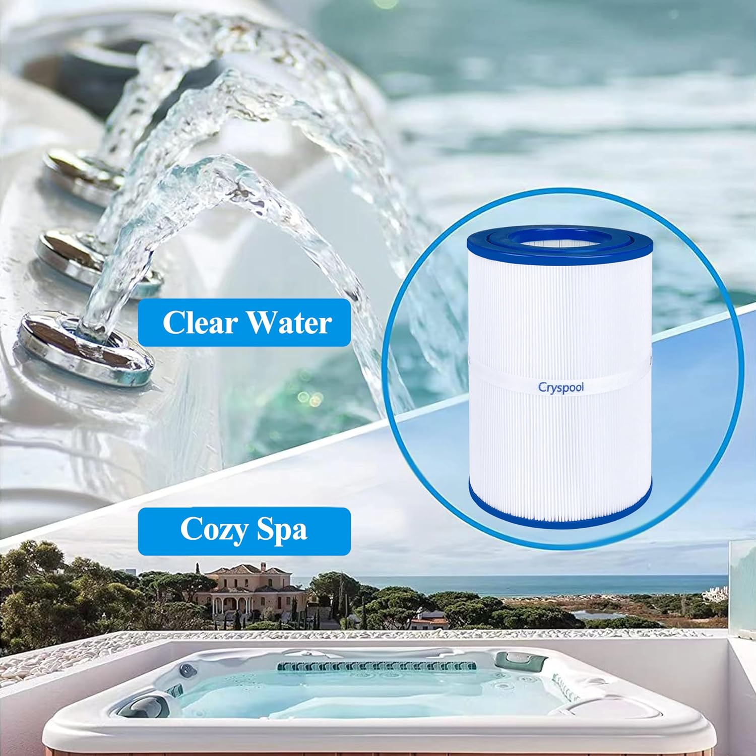 Cryspool 温水浴槽フィルター (楕円形ではありません) ドリームメーカー対応 アクアクレスト PDM28 461273 1パ Aqullo  スーパークリア 前面曲げガラス水槽 アクロ３０キューブＲ 335522 1個（直送品） - アスクル