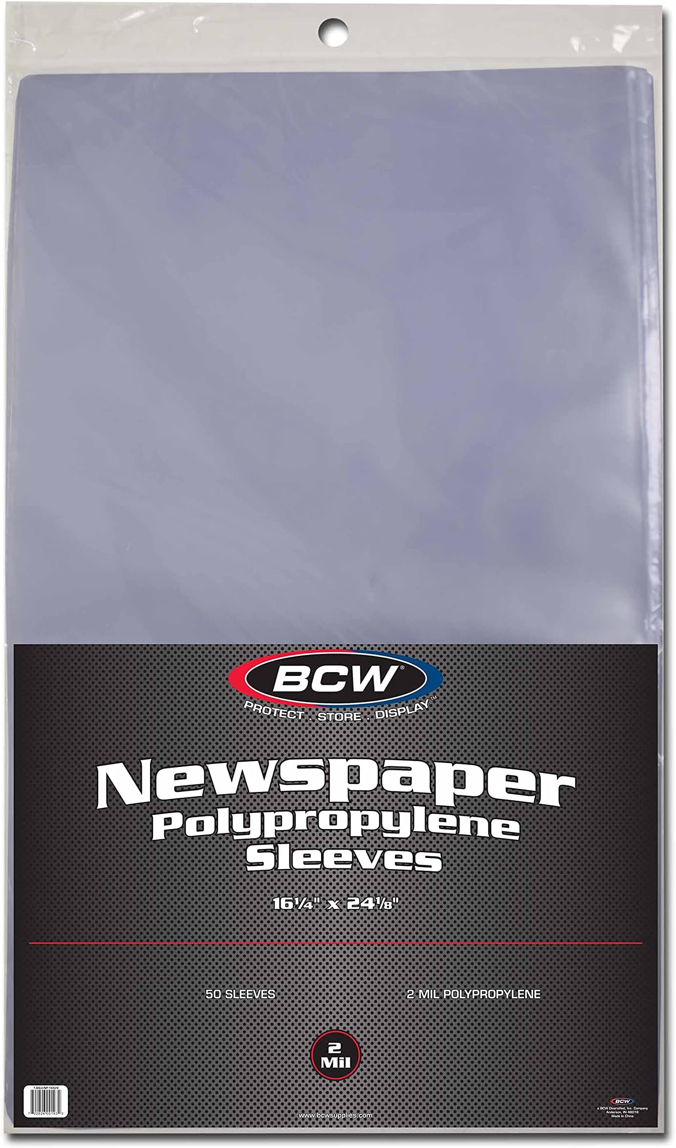 Newspaper 2-mil Polypropylene Sleeves 16" X 24" | 50-Sleeves per Pack | 1-Pack
