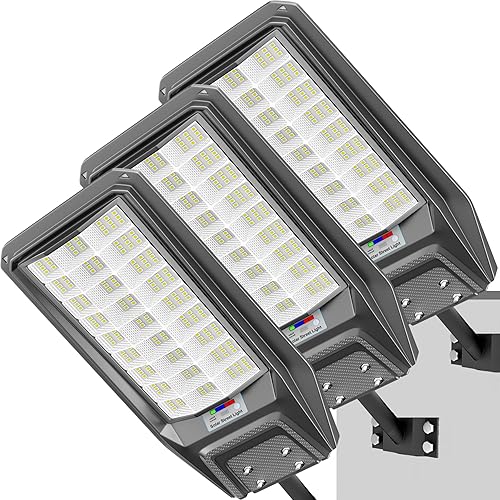 Miniatura 11 de loyoele Farola solar para exteriores, impermeable, del anochecer al amanecer, 9800 W, luces solares de estacionamiento comercial, gran luz de