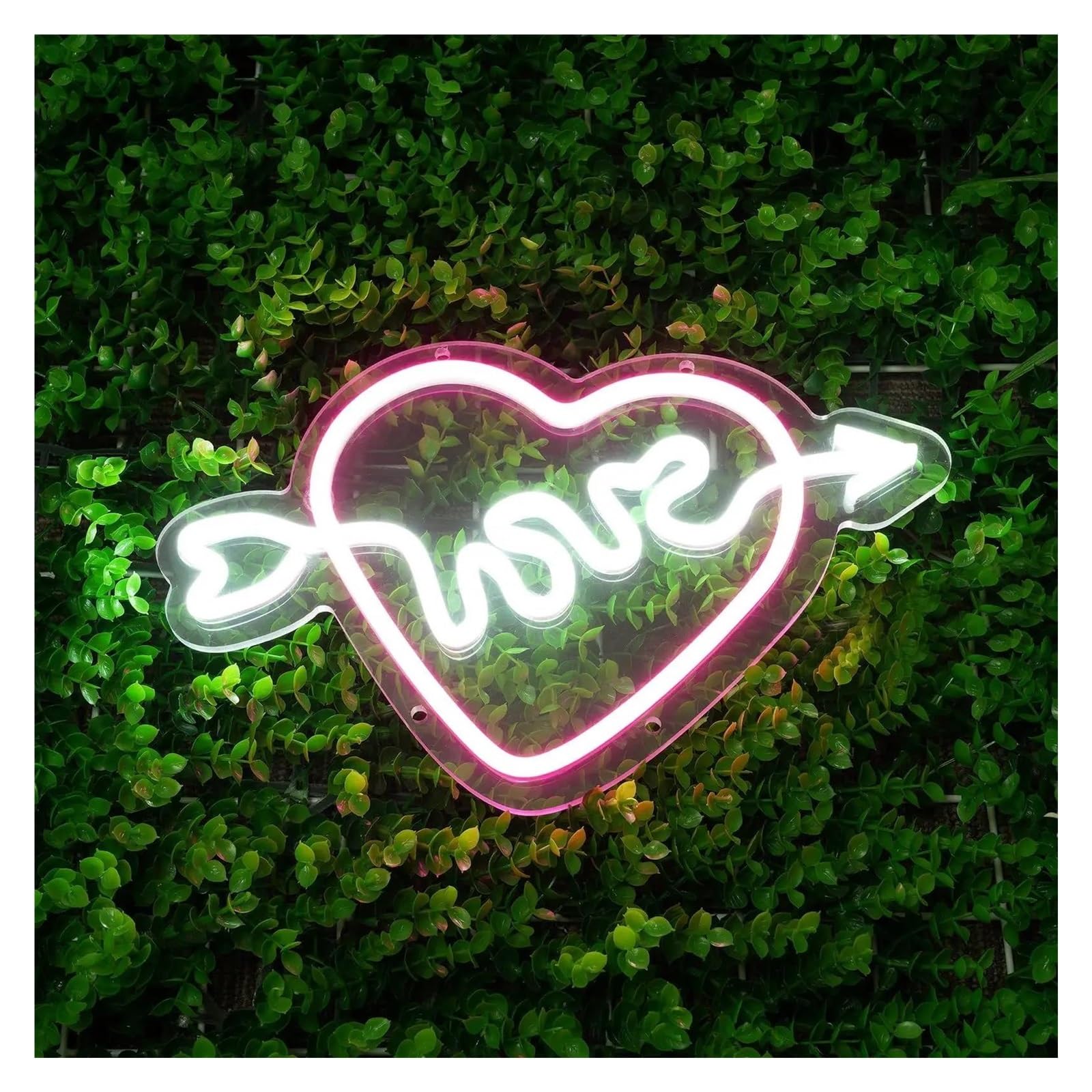 LEMST Sign Lamp Love A Arrow Through The Heart Neon Sign,for Weddings, Marriage Proposals and Romantic Homes 21x31cm
