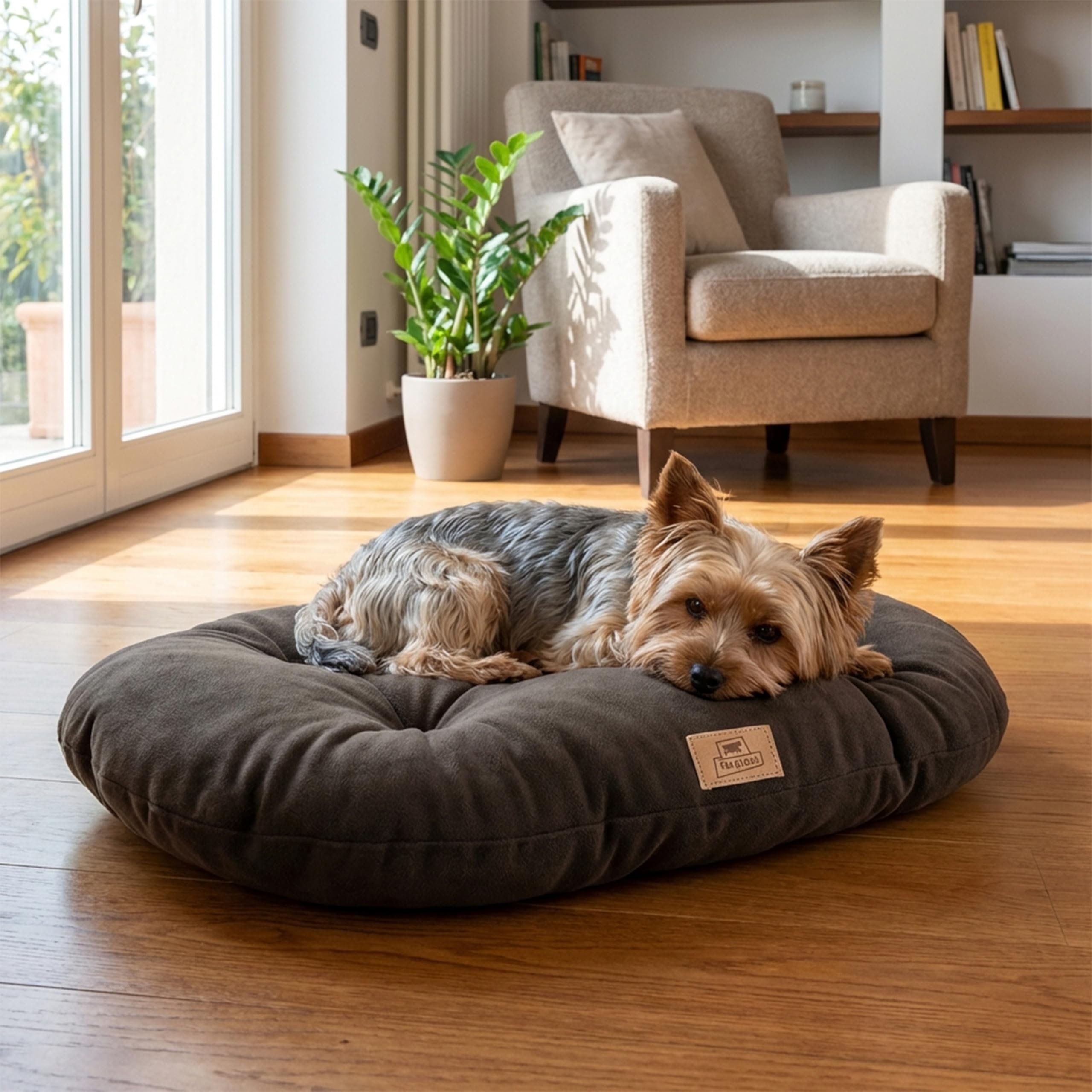 Ferplast Panier Chat, Coussin pour Chiens de Petite Taille, Lavable, Tapis Chien Chat pour Niches et Voitures, en Micropolaire avec Rembourrage Doux 55 x 36 cm. Gris