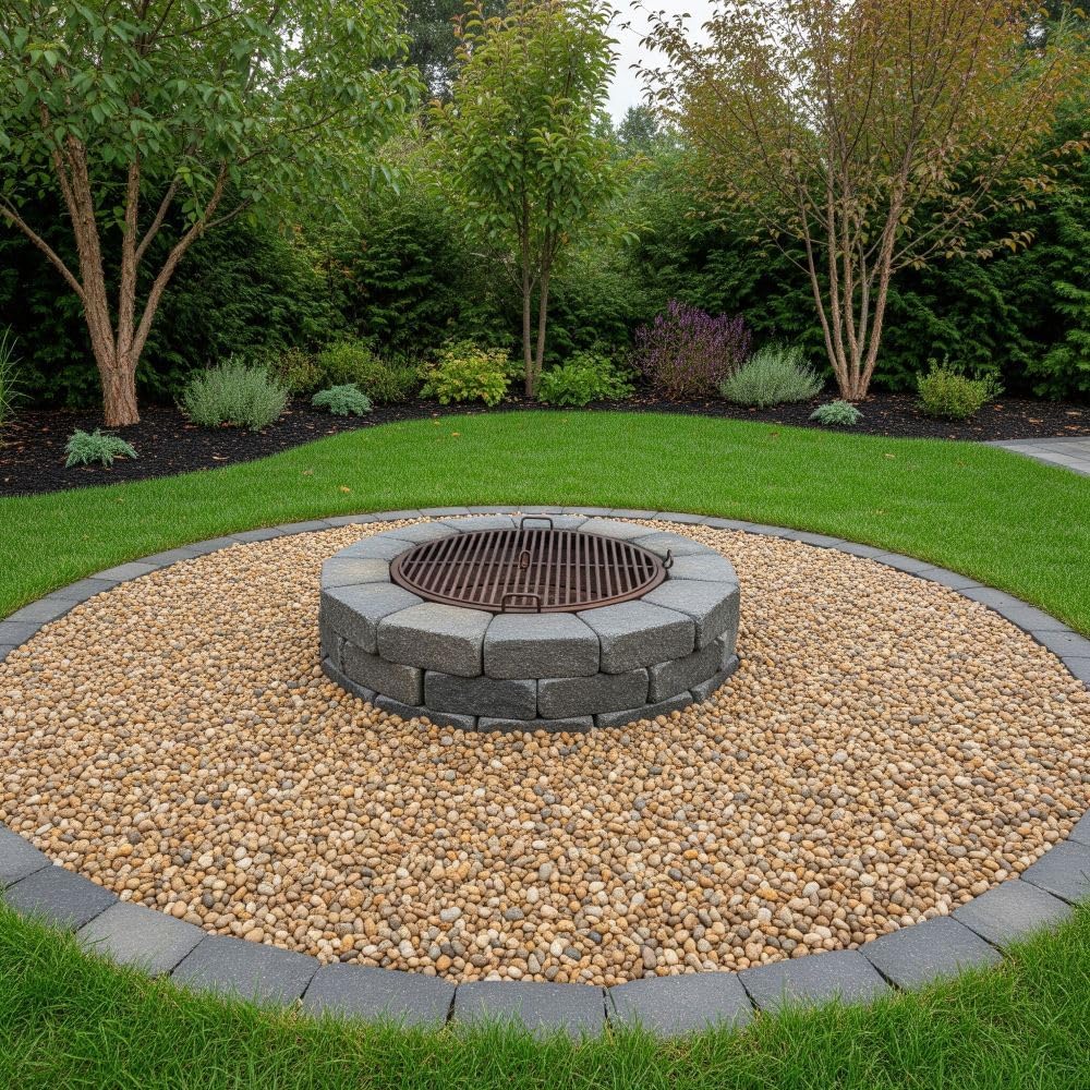 40 lbs Bucket of Multicolor Cream Pea Gravel ⅛ - ½ inch Size, Covers .5 cu ft Area for Landscaping, Pathways, driveways, Drainage, patios, planters, Gardens, playgrounds, Fountains